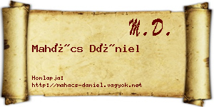 Mahács Dániel névjegykártya